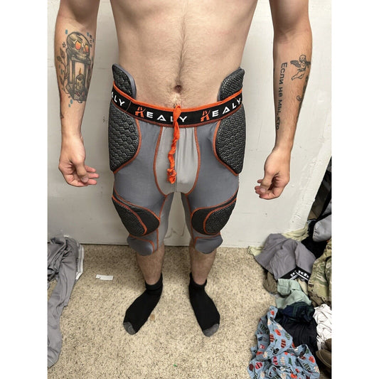 Men’s Healy Sportswear Medium Gray Orange Football Pads Girdle