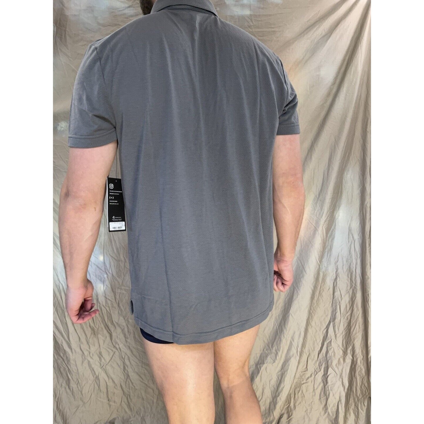 men's gray MSX michael strahan large castle rock polo shirt