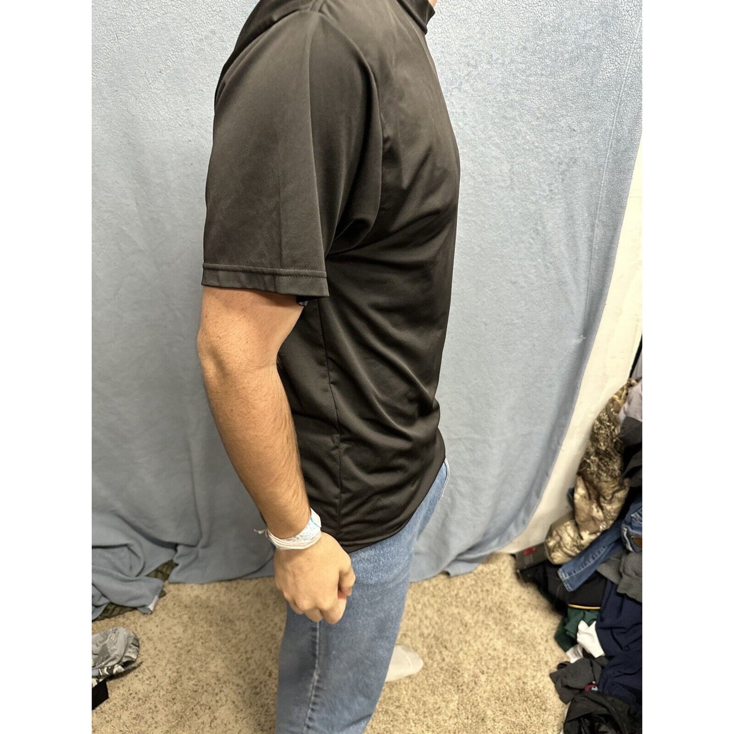 Men’s Army Small Tshirt Physical Fitness Uniform Black Polyester