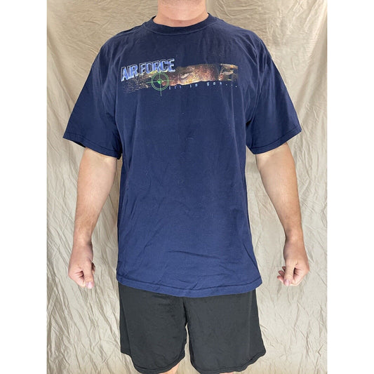 men's navy blue air force short sleeve t-shirt XL