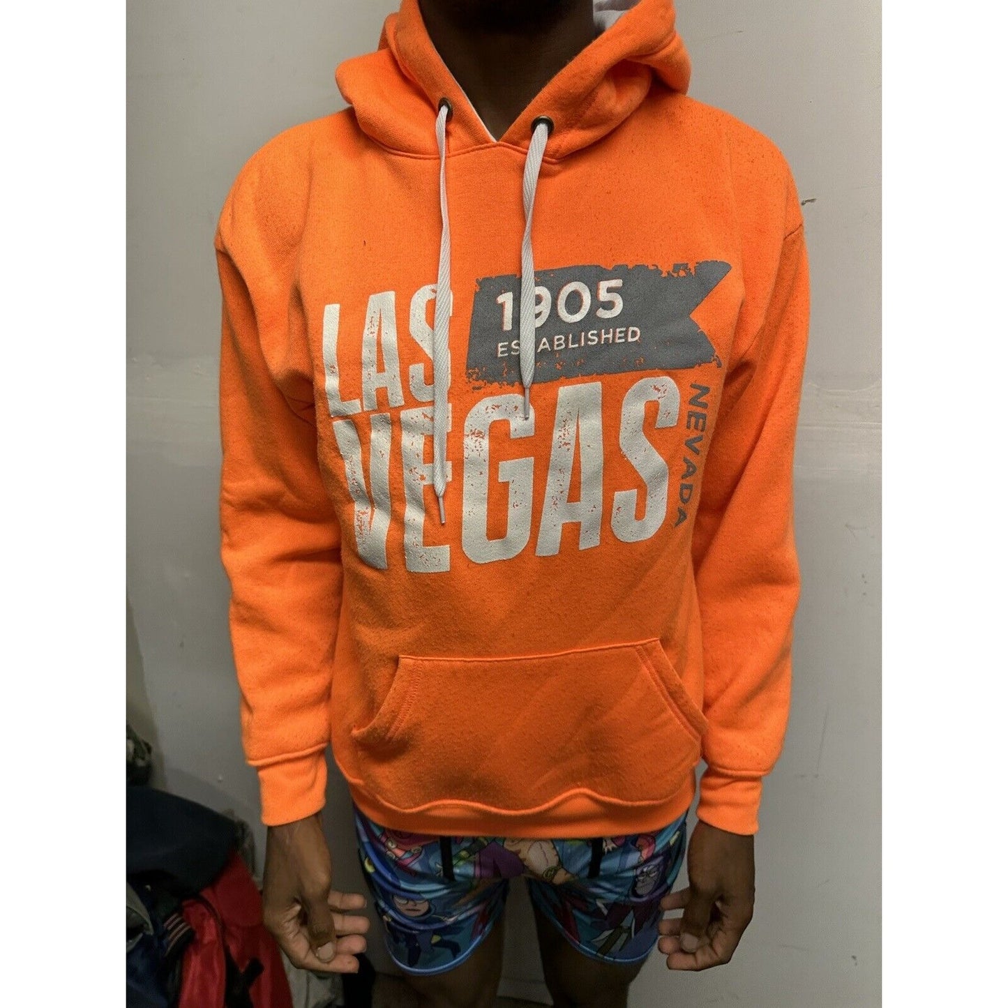 Men’s Neon Orange Wear Code Medium Las Vegas Pull Over Hoodie