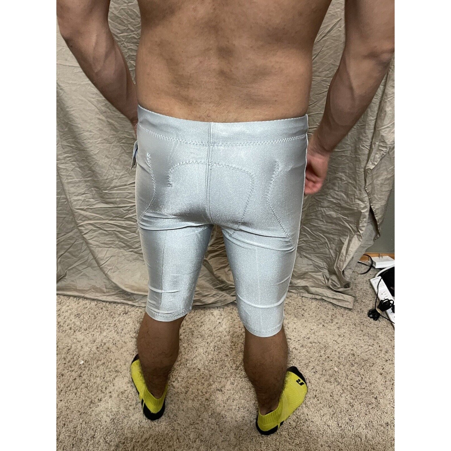 Men's silver russell athletic football pants Small