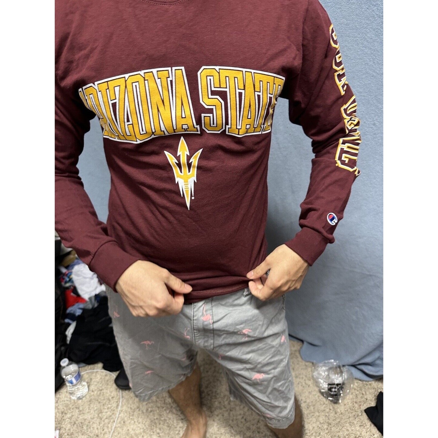 Men’s Maroon Champion Small Arizona Sun Devils Long Sleeve Shirt