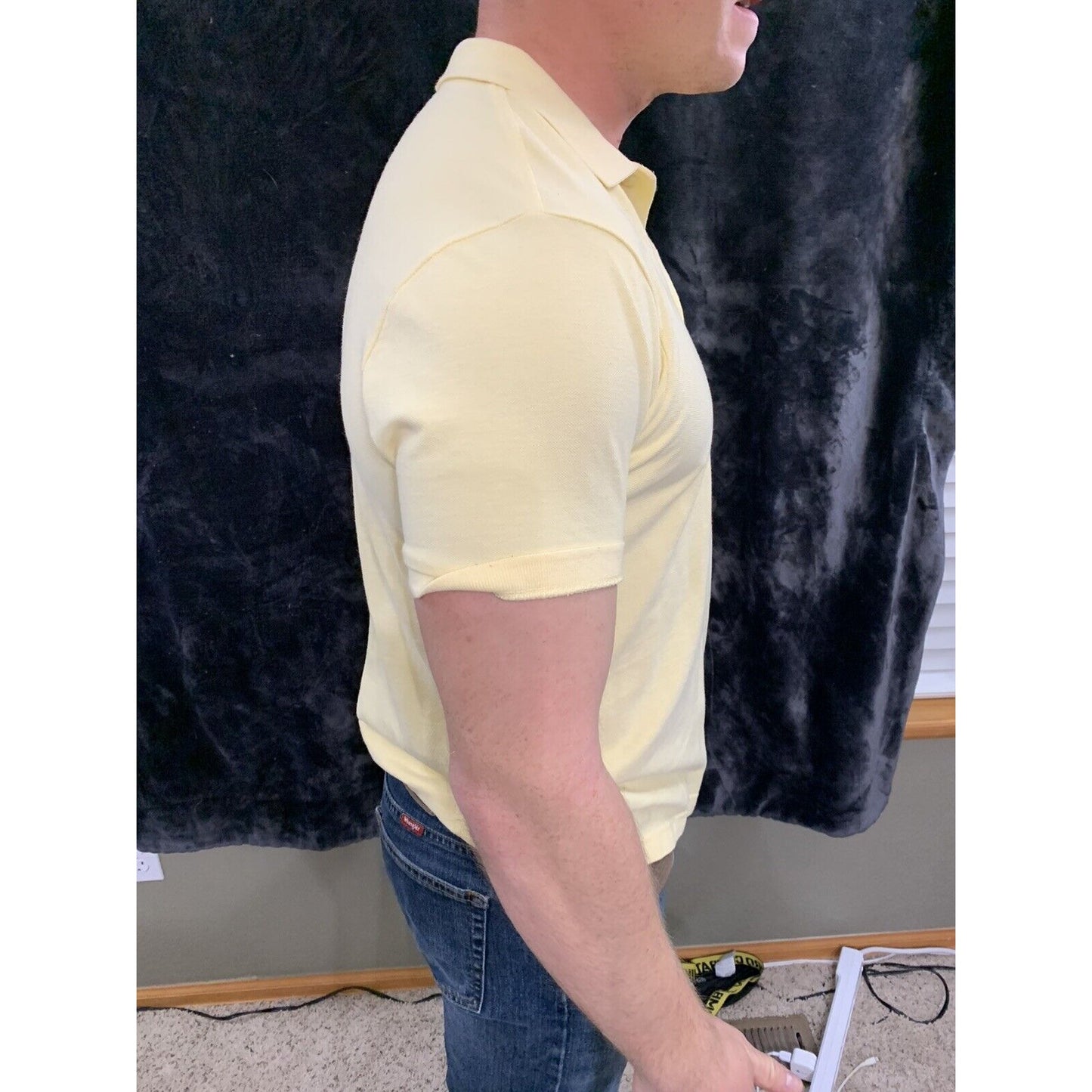 U.S. Polo Assn. Mens Light Yellow Polo Shirt Medium Short Sleeve Soft Material