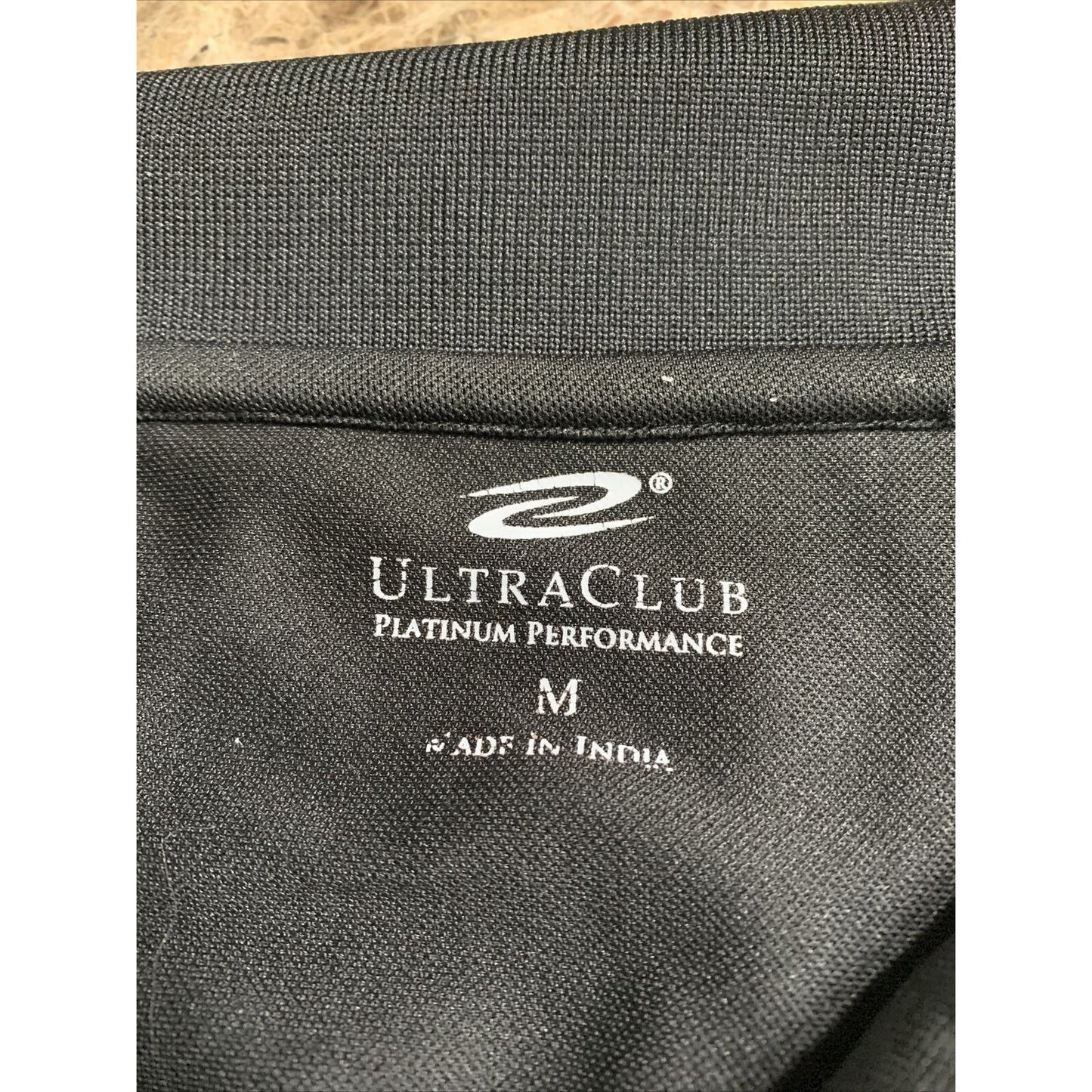 Men’s Medium Black Ultraclub Platinum Embroidered Air Force Polo Shirt