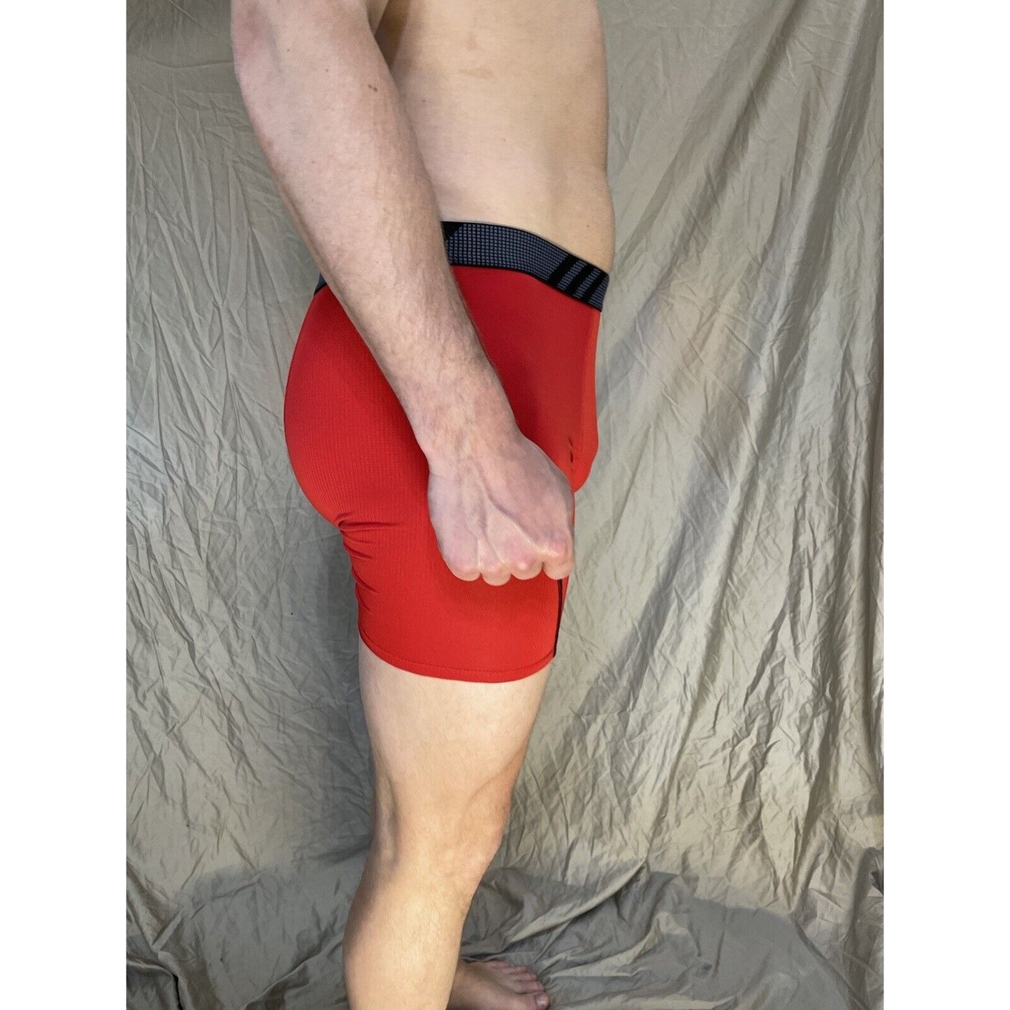 men's red adidas aeroready compression boxer brief Medium