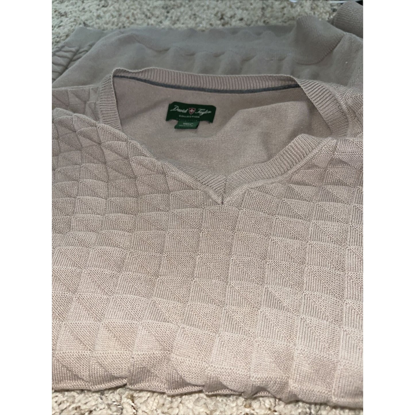 Men’s David Taylor Collection 2XLT Tan Sweater Vest