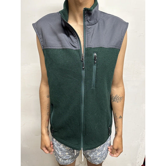 Men’s Large Green Solaris Sleeveless Vest Full Zip