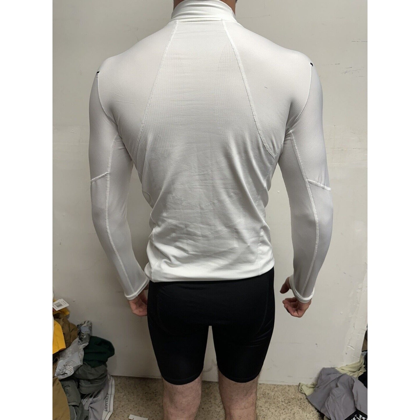 Men’s White Nike Pro Compression Hyper Warm Air Force Prep Football Shirt