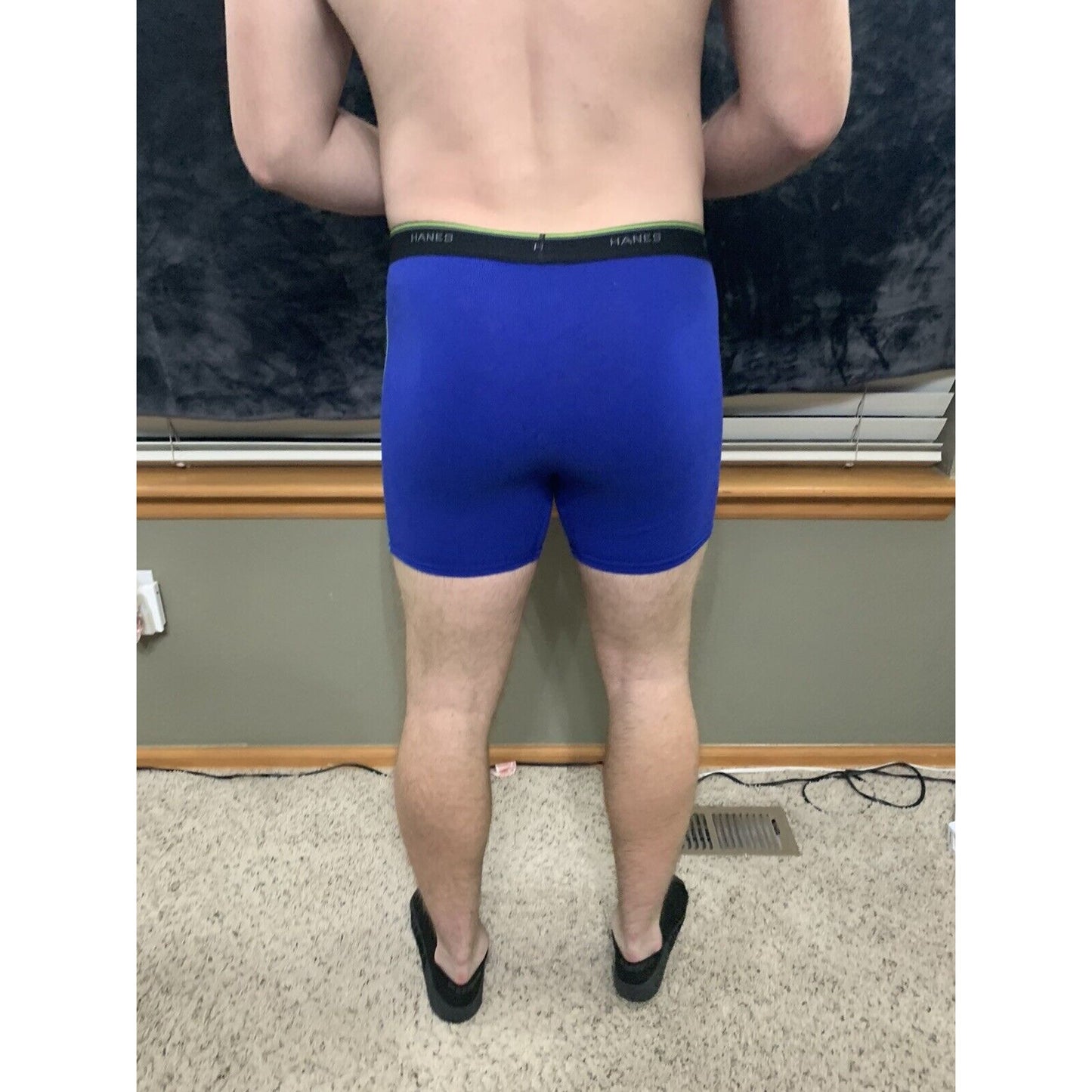 Men’s Hanes Comfort Flex Royal Blue Black Band Boxer Briefs