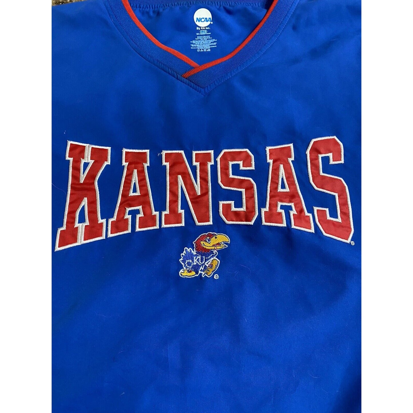 KU KANSAS UNIVERSITY NCAA College Sports Blue Pullover Jacket Men’s Large