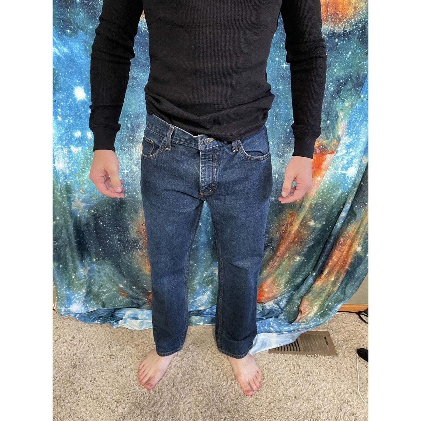 Arizona Jean Co. Men's Original Straight Dark Wash Denim Jeans Size 29x34