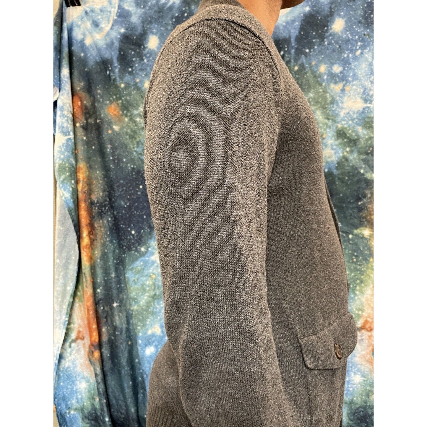 Men’s Banana Republic Medium Button up sweater long sleeve gray