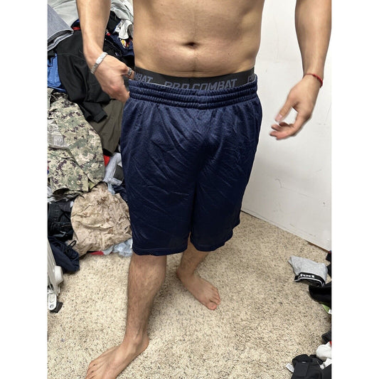 Men’s Dark Blue Starter Large Athletic Shorts With Pockets