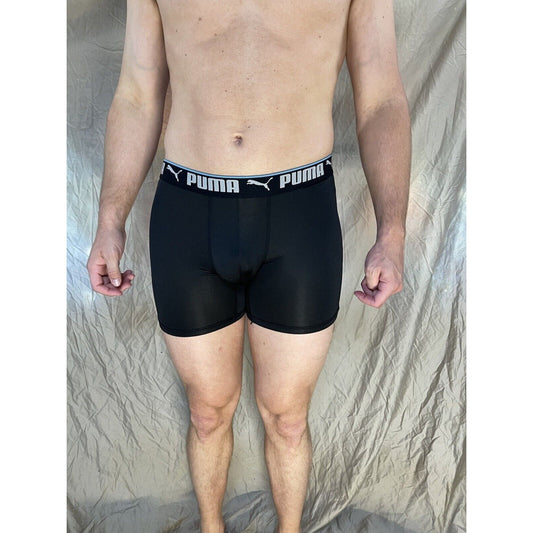 men's puma black small compression shorts