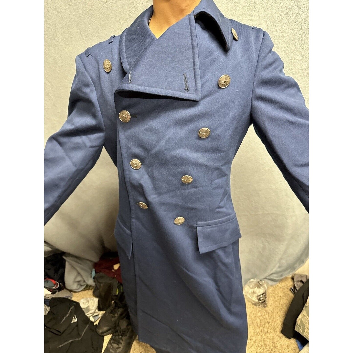 Men’s Blue Cadet Overcoat USAF Air Force Academy 44R Dress Uniform