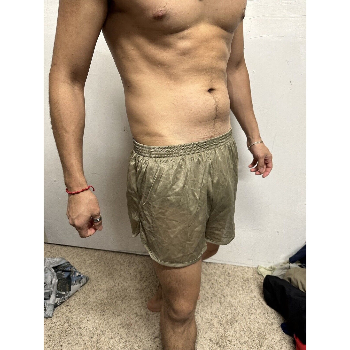 Tan Nylon Soffe Ranger Panties Silkies Running Track Shorts - Men's Medium