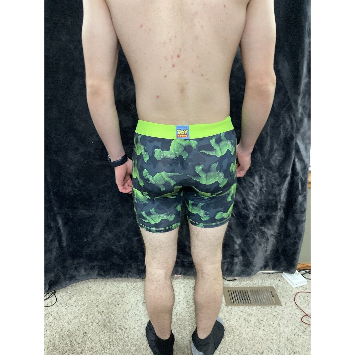 Men’s Crazy Boxer Brief Toy Story Dinosaur Disney Pixar Size Medium Green