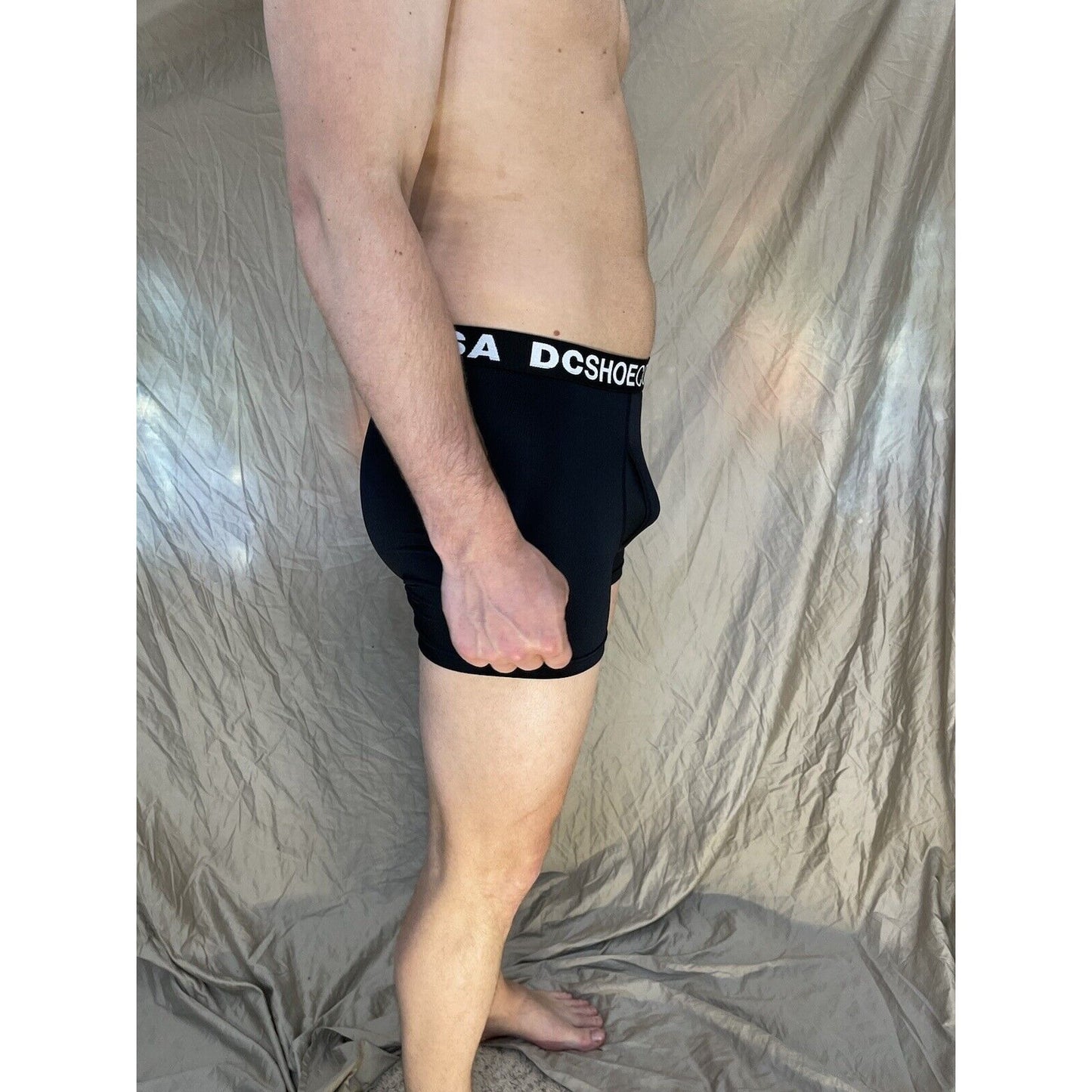 men's black DC Shoe Co small boxer briefs 8% spandex