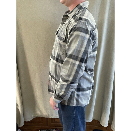Eddie Bauer Men's Favorite Flannel Classic Fit Black/Gray Large