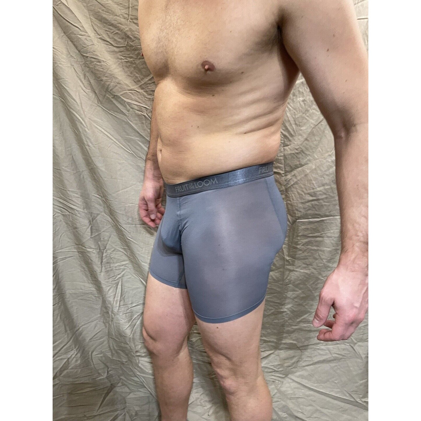 men's gray fruit of the loom everlight medium boxer briefs new and never worn