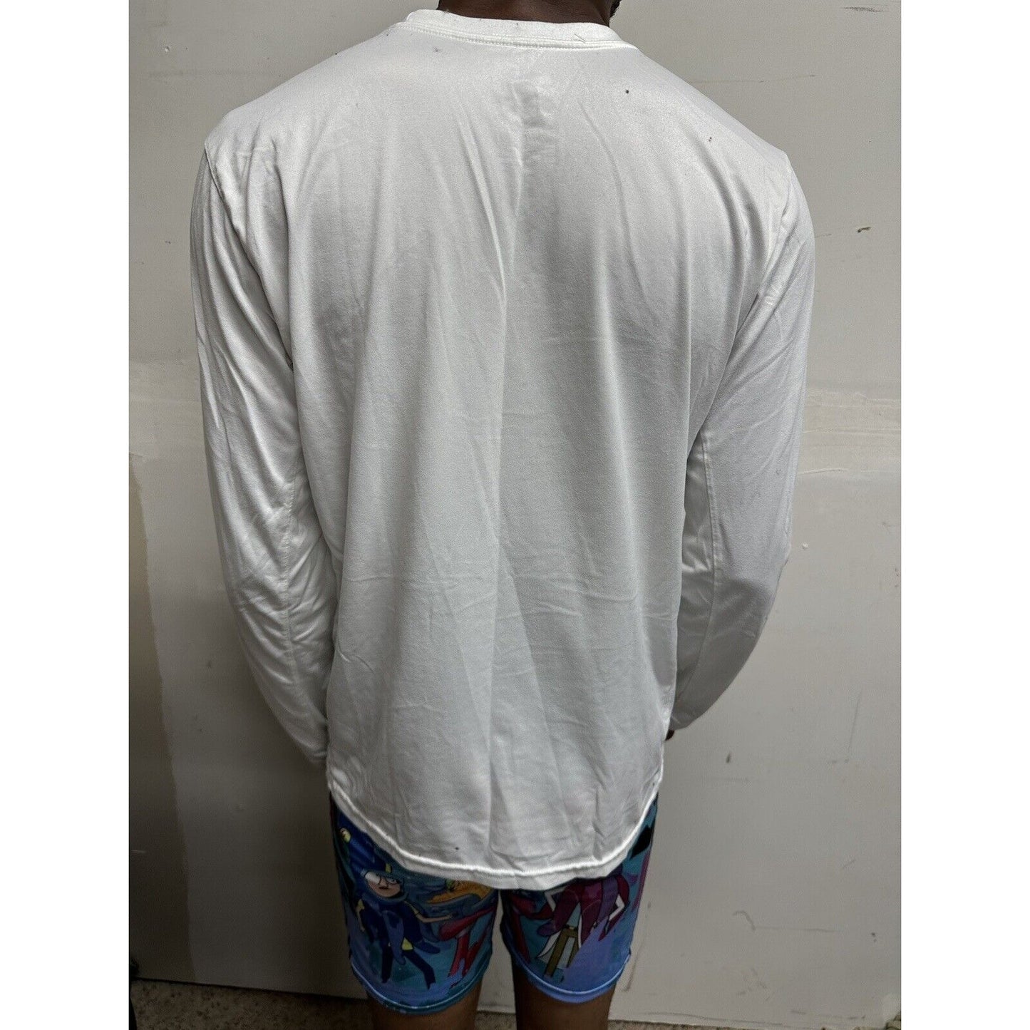 Men’s Long Sleeve Nike Tee Medium White Army-navy Athletics Dri Fit Shirt