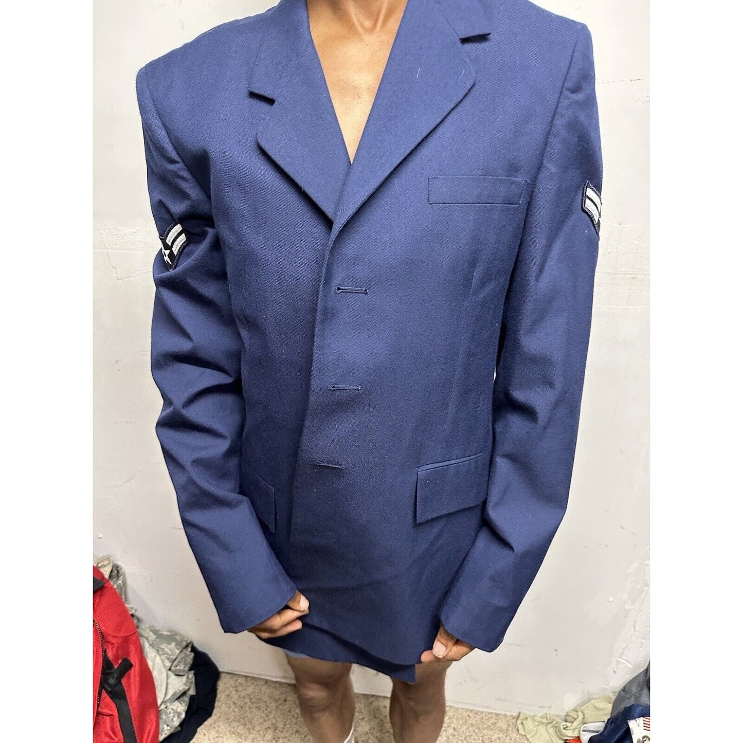 Men’s Air Force 40XL USAF Air Force Service Dress Coat Blue Enlisted Dscp