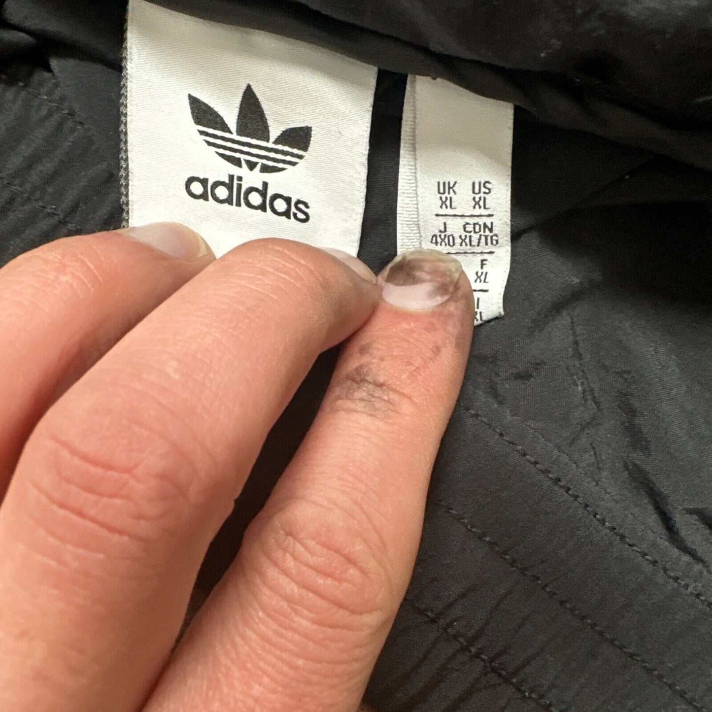 Adidas Men's Full Zip Hoodie Black /White Stripe