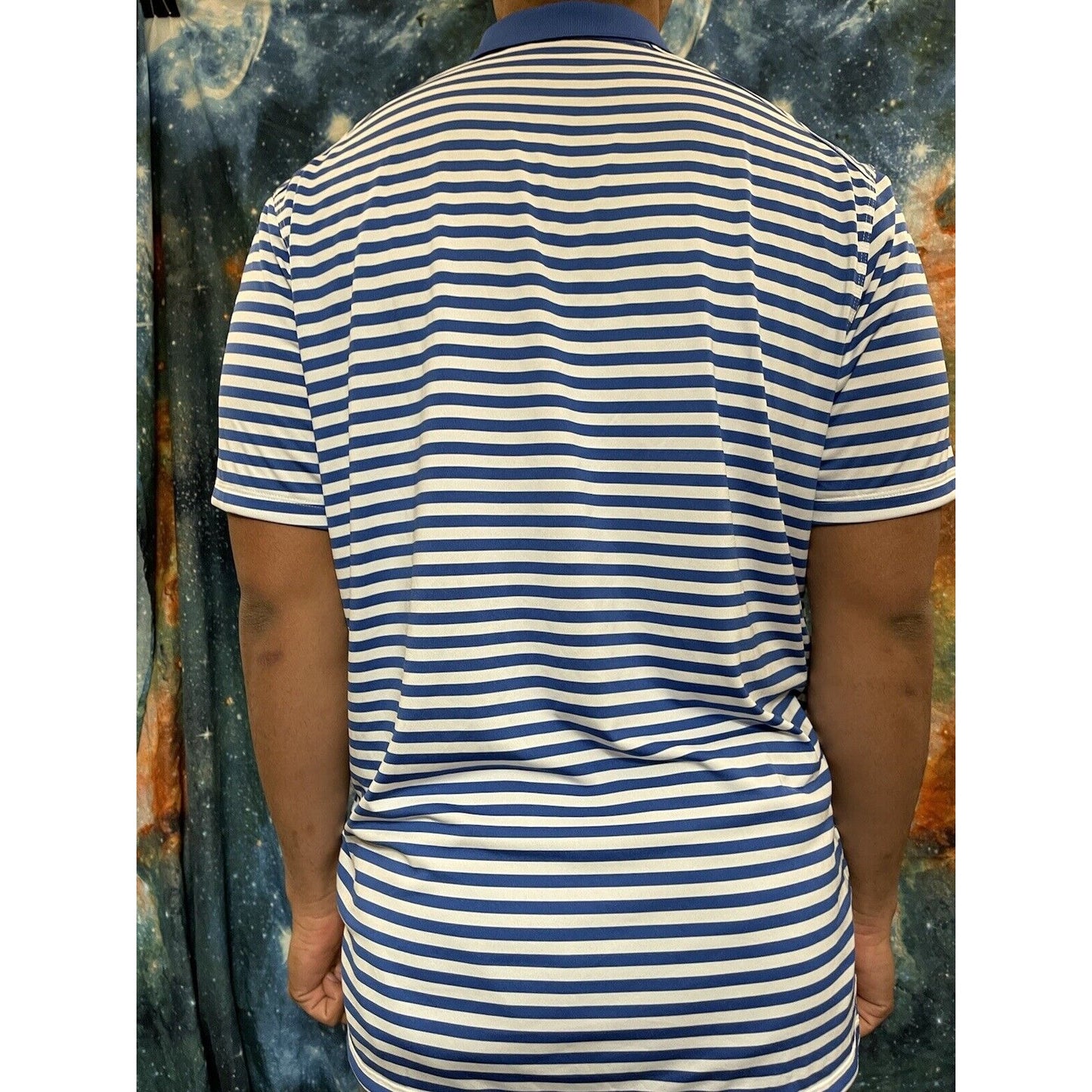 Men’s Doherty High School Spartans Striped blue Nike Golf Shirt Sleeve Shirt L