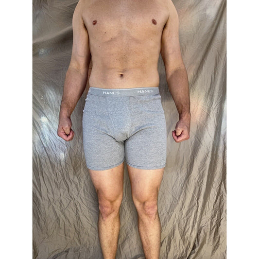 men's hanes Gray boxer brief comfort flex large