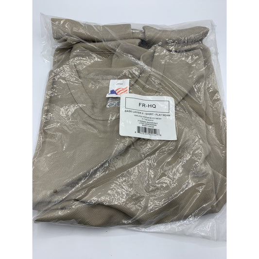 Midweight Long Underwear Base Layer II Shirt, Large, FR-HQ, New Military Tan