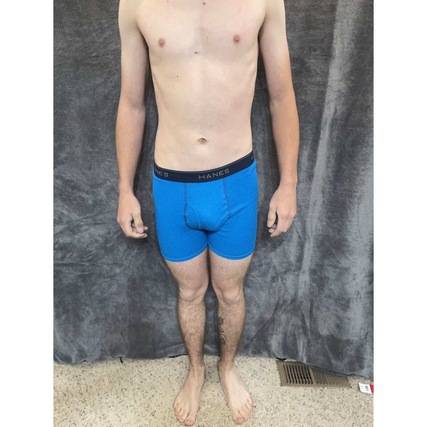 boy's Hanes youth XL Aqua With Dark Blue boxer brief