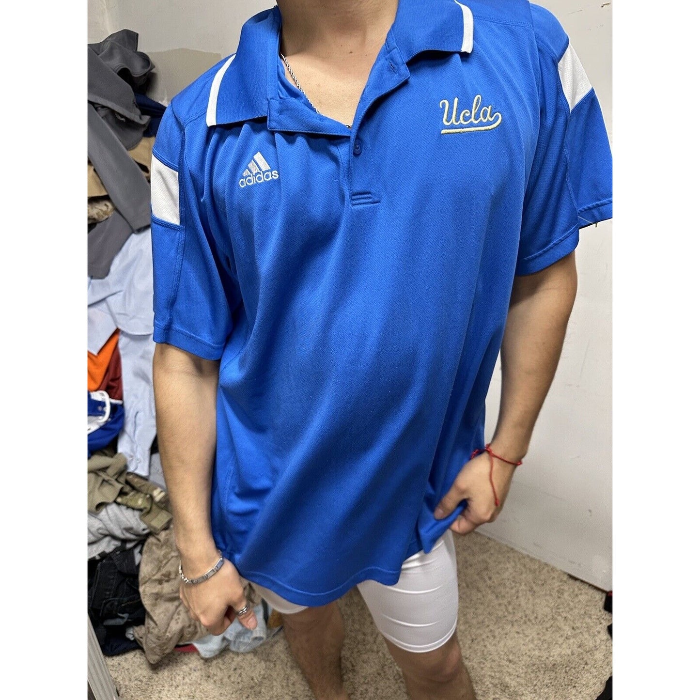 Men’s Blue UCLA Adidas Climalite Polo Shirt Bruins