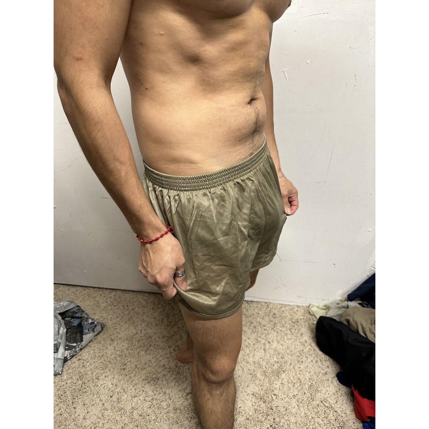 Tan Nylon Soffe Ranger Panties Silkies Running Track Shorts - Men's Medium
