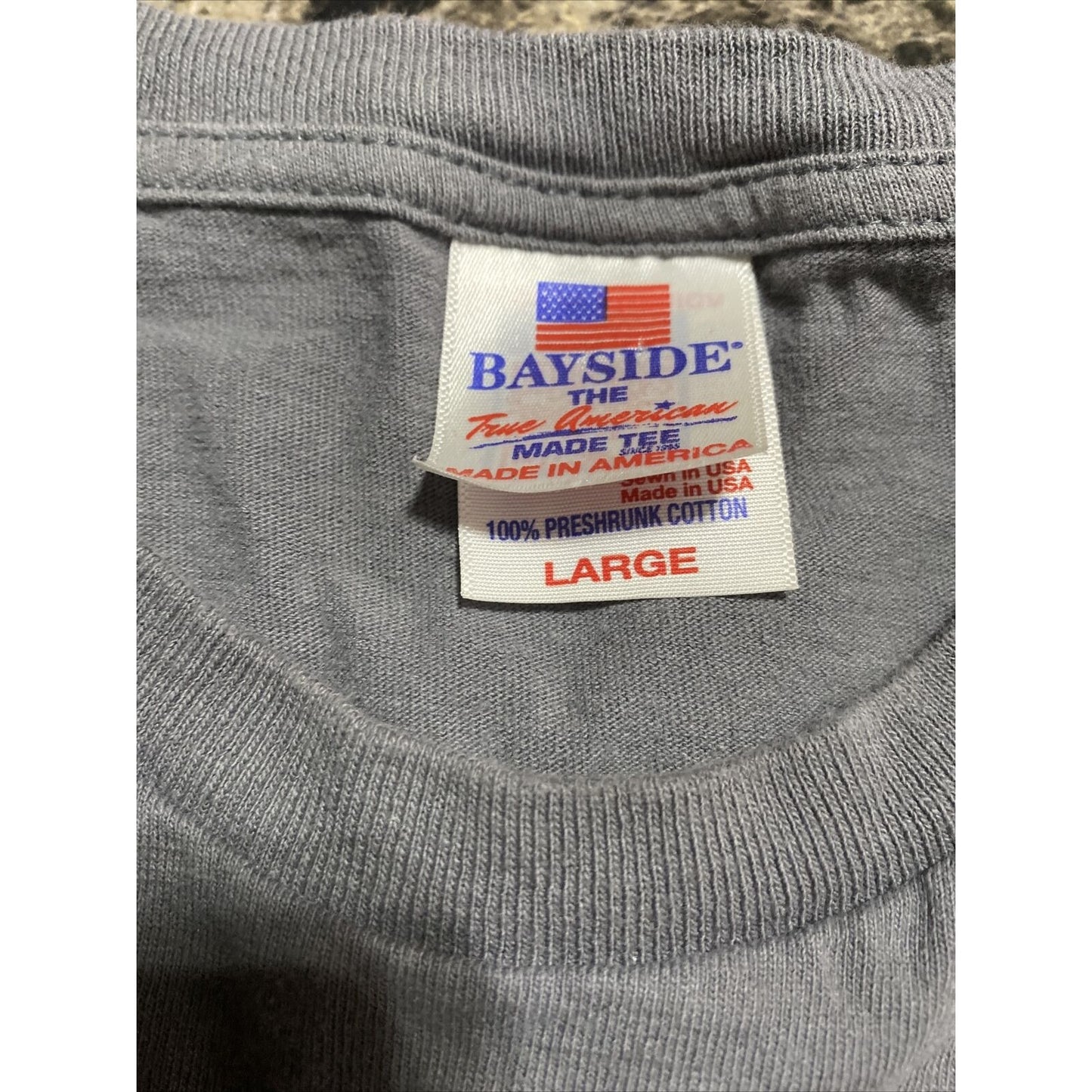 Bayside True American “Never Apologize for Being American” Gray Patriotic Shirt