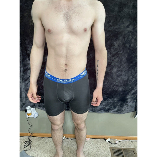 Men’s Large Dark Gray Nautica 7% Spandex Compression Shorts New