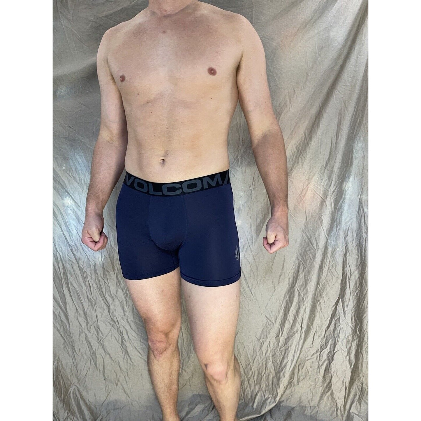 men's Dark Blue  volcom Small athletic compression boxer briefs