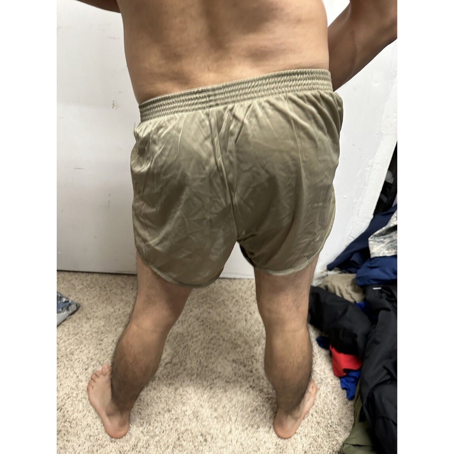 Tan Nylon Soffe Ranger Panties Silkies Running Track Shorts - Men's Medium