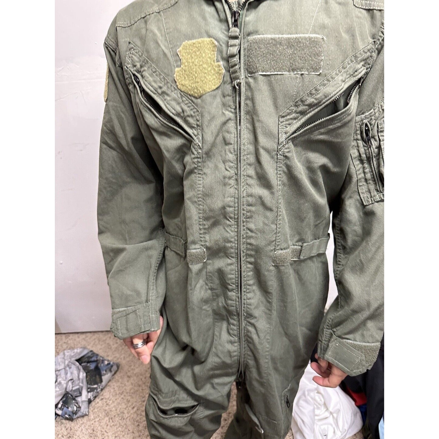 Men’s 42R Summer Fire Resistant USAF Military Uniform Flight Suit Major Rank