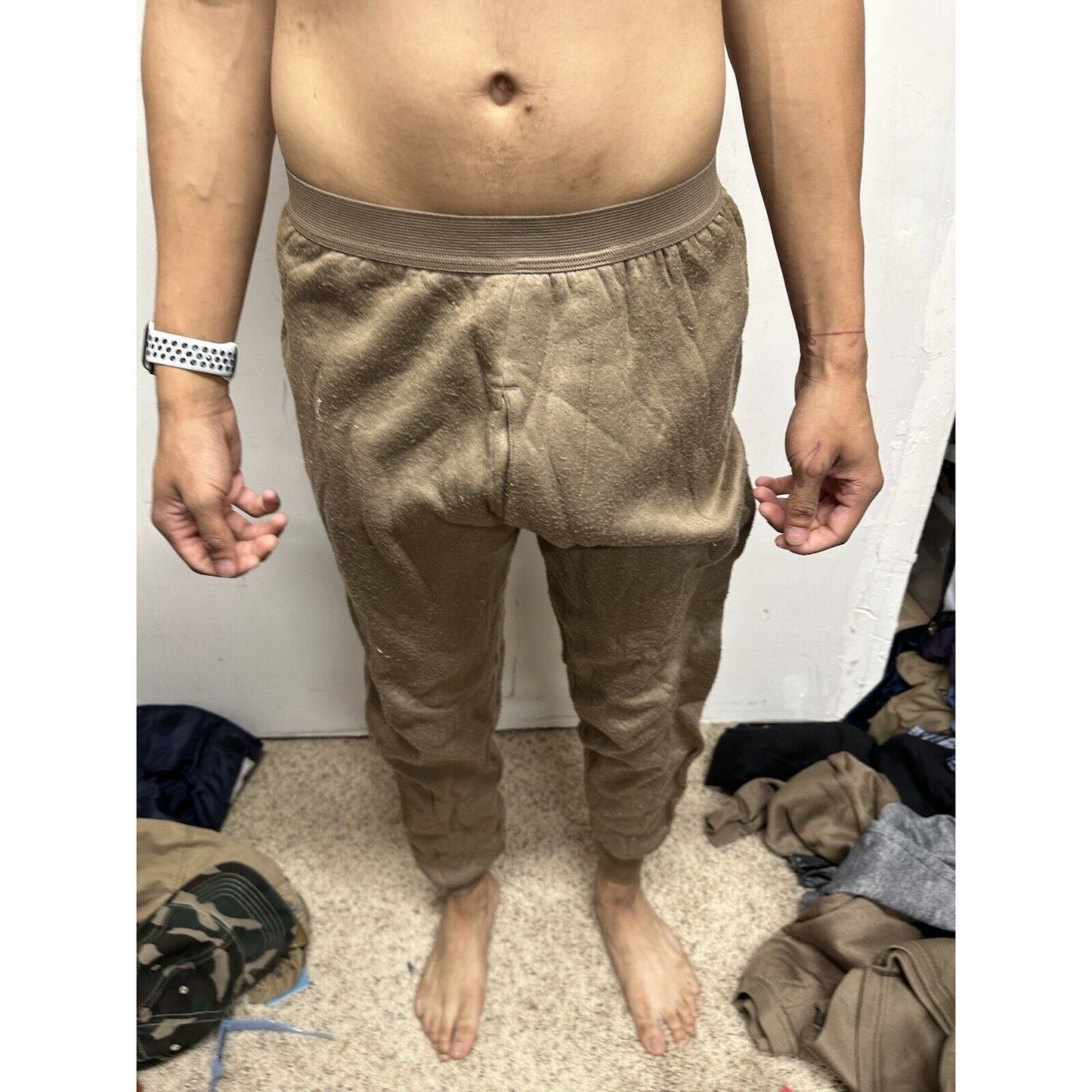 Men’s Brown Drawers Cold Weather Polypropylene Military Long Underwear Large