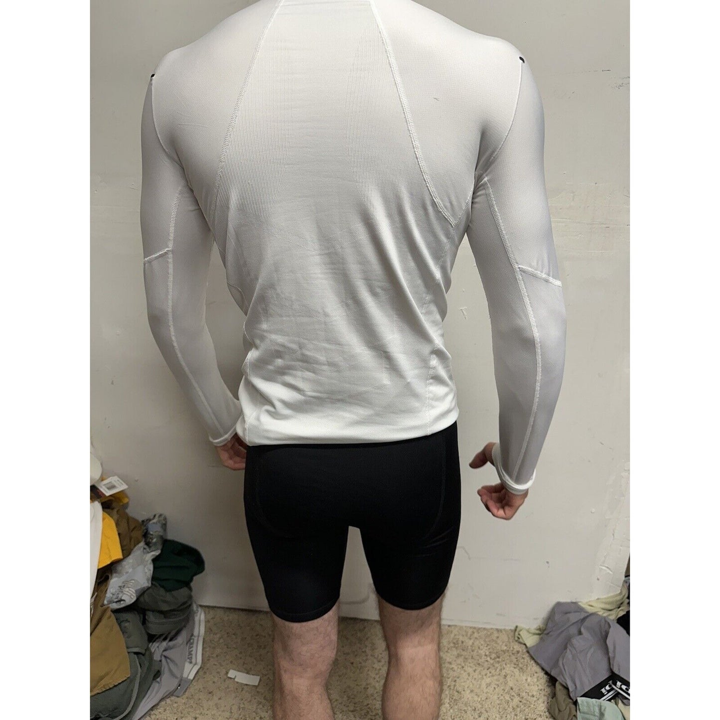 Men’s White Nike Pro Compression Hyper Warm Air Force Prep Football Shirt