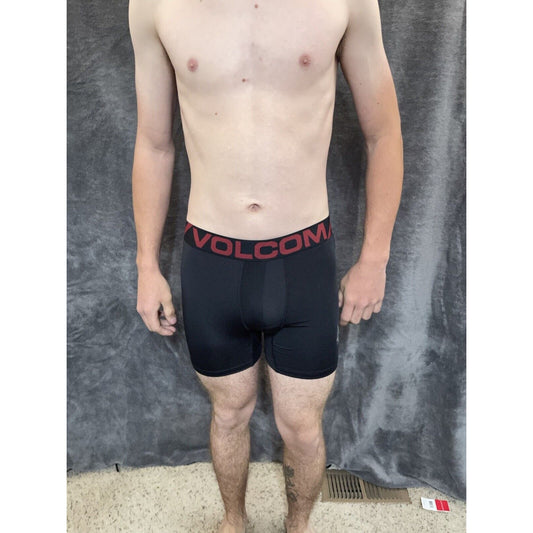 men's black volcom 15% spandex compression boxer brief Small