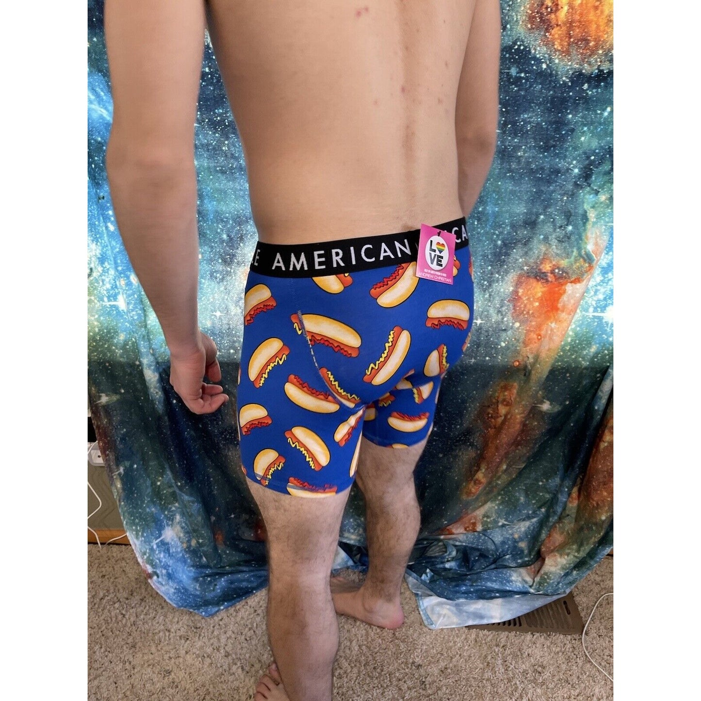 men's large american eagle hot dog compression shorts new and unworn