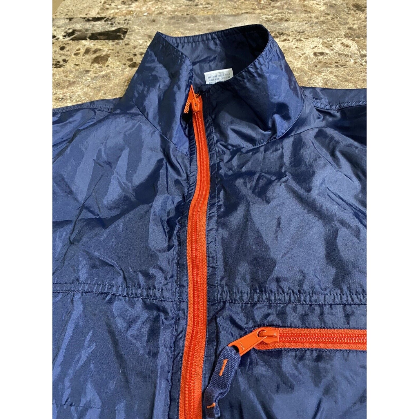 Old Navy Navy Blue & Orange Lining 100% Nylon Men’s Medium Windbreaker Jacket