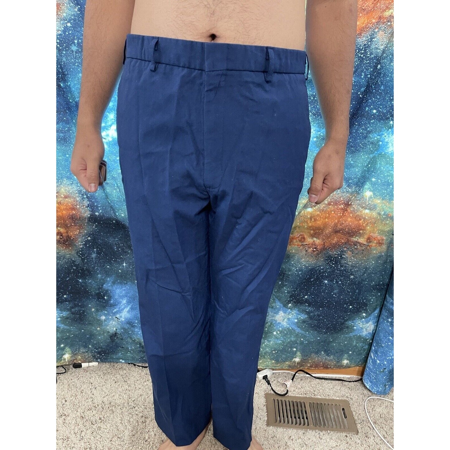 Men’s Air Force USAFA cadet 36L  trousers pants poly wool ~31” Inseam Civil Air