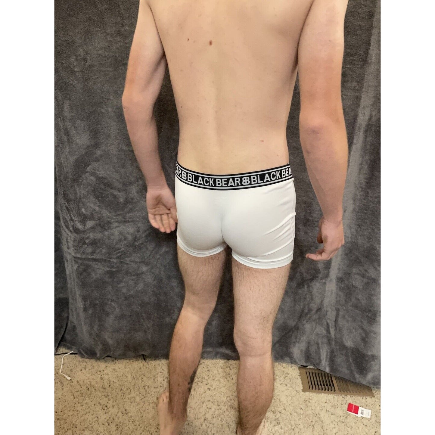 men's medium athletic trunk style black bear boxer brief White