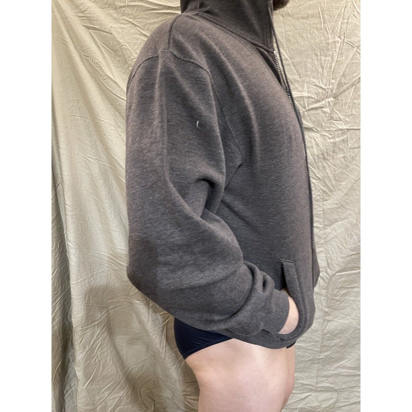 Men's gray military athlete full zip hoodie sport tek medium
