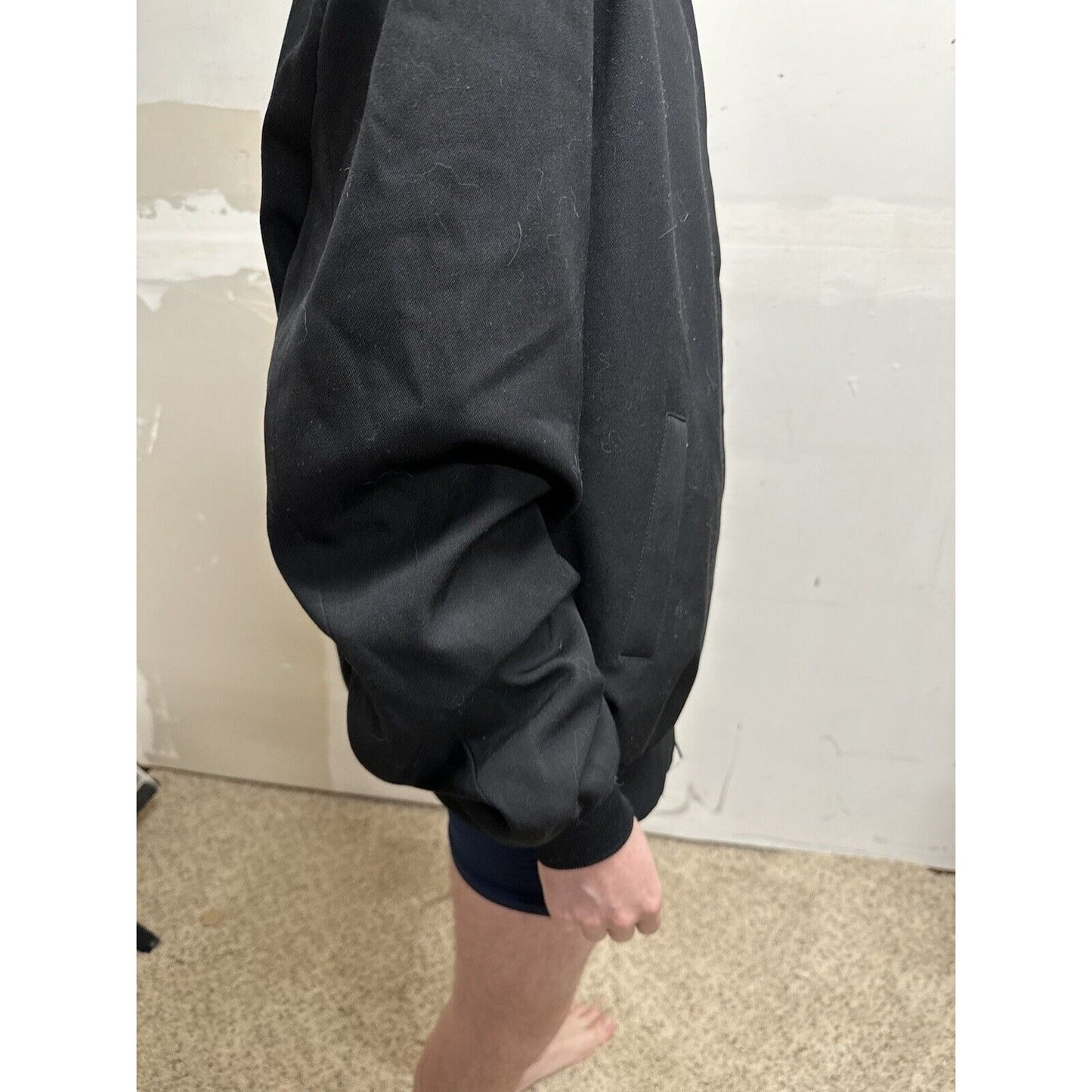 men’s army officer poly wool black miltiary jacket 50 long no liner