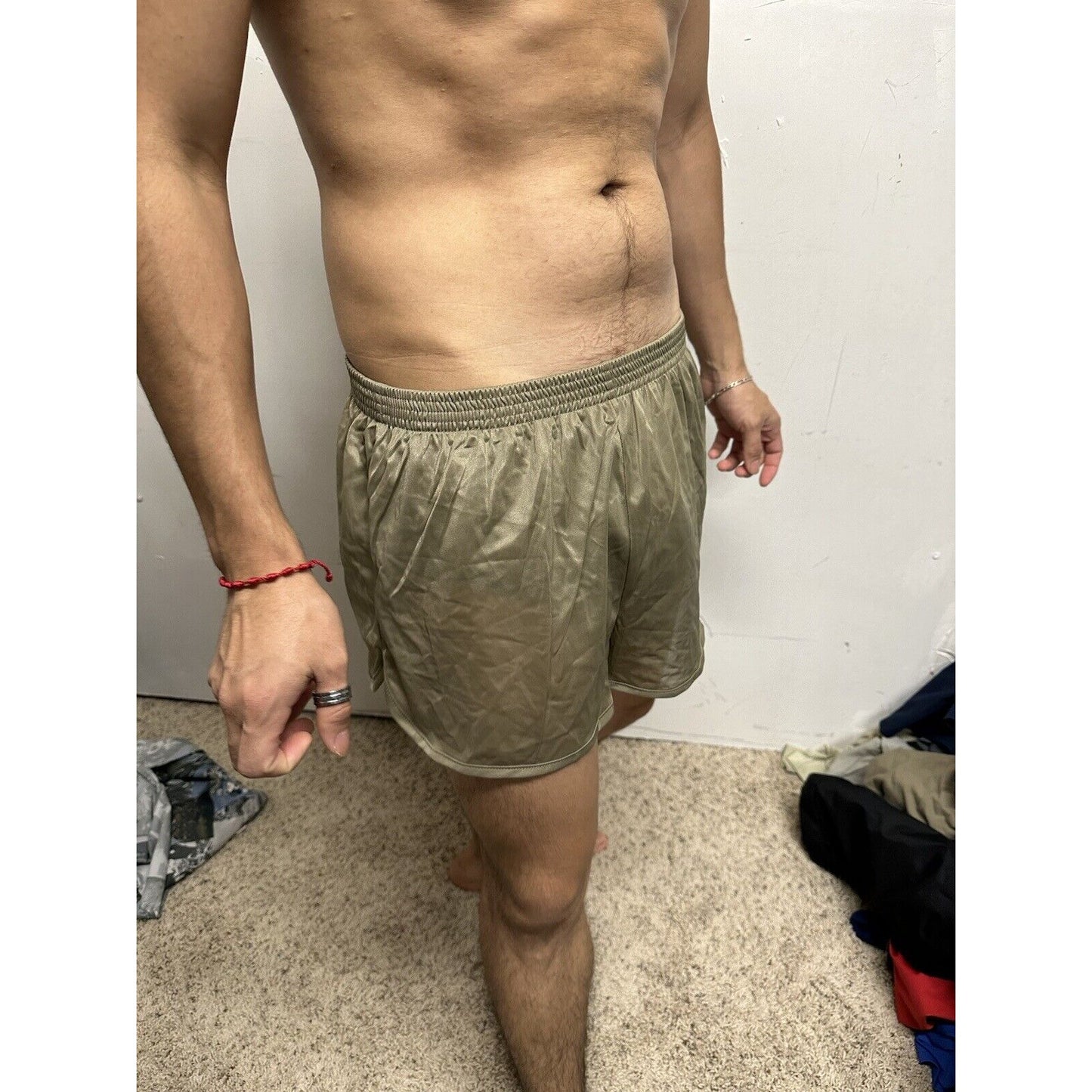 Tan Nylon Soffe Ranger Panties Silkies Running Track Shorts - Men's Medium