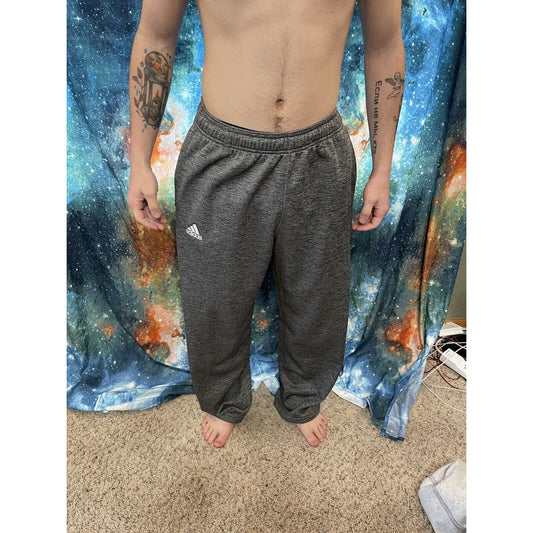 Men's Adidas Medium Gray Sweat pants athletic zip pockets Climawarm